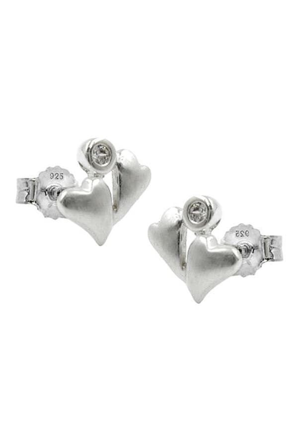 Earstuds 2 Hearts Cz Silver 925 - GL90042