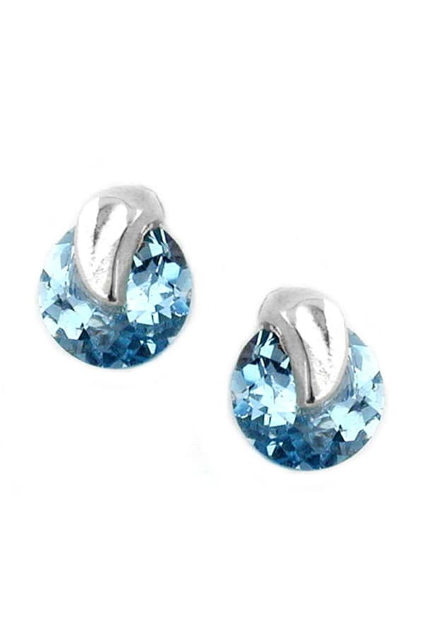 Earring Aquamarine Round Silver 925 - GL92246