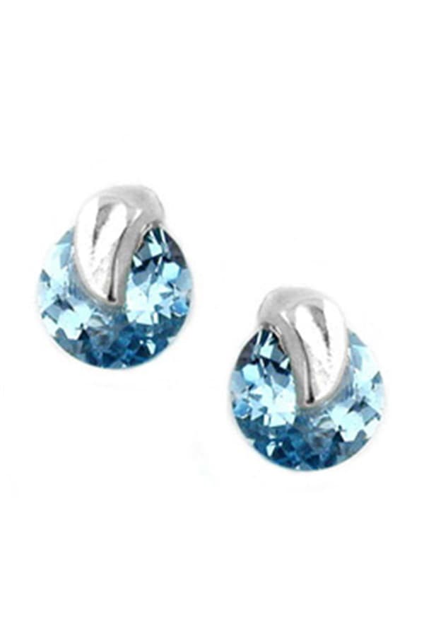 Earring Aquamarine Round Silver 925 - GL92246