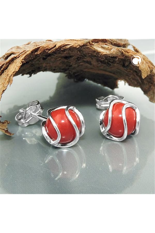 Earrings Reconstructed Coral Silver 925 - GL93846