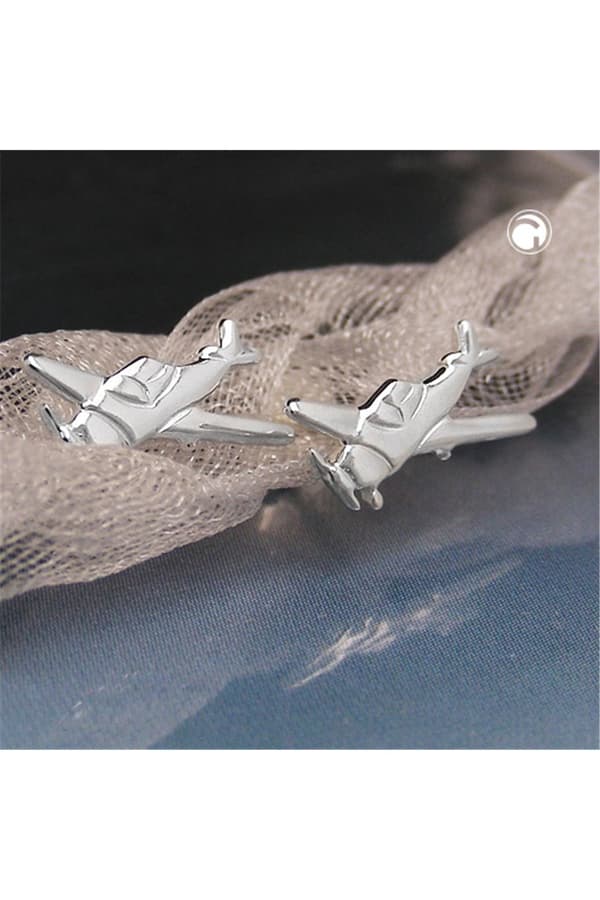Stud Earrings Little Plane Silver 925 - GL93644