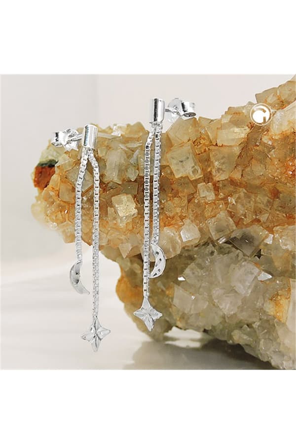 Earrings Studs Moon/Star Silver 925 - GL93554