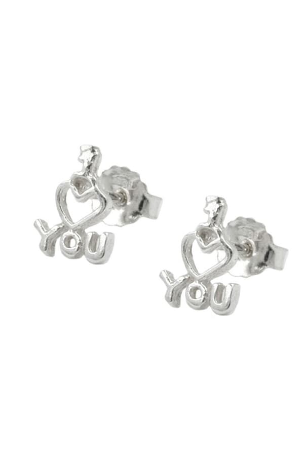 Stud Earrings I Love You Silver 925 - GL92780