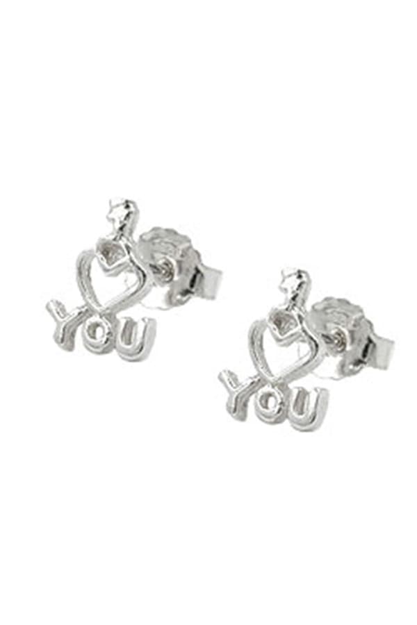 Stud Earrings I Love You Silver 925 - GL92780