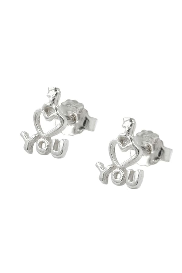 Stud Earrings I Love You Silver 925 - GL92780