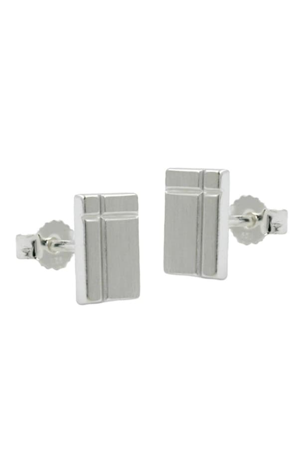 Stud Earrings Square With Cross Silver 925 - GL91823