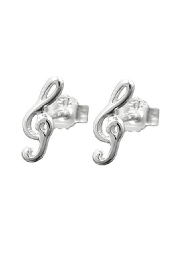 Stud Earrings 9x3mm Clef Silver 925 - GL90434
