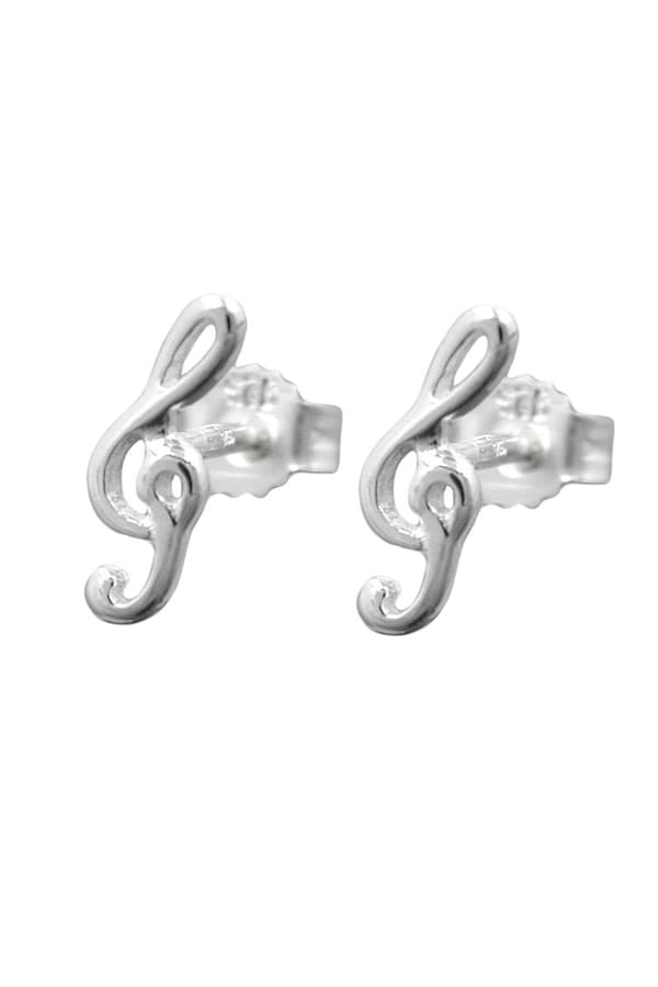Stud Earrings 9x3mm Clef Silver 925 - GL90434