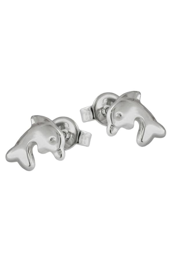 Stud Earrings Dolphins Shiny Silver 925 - GL91556
