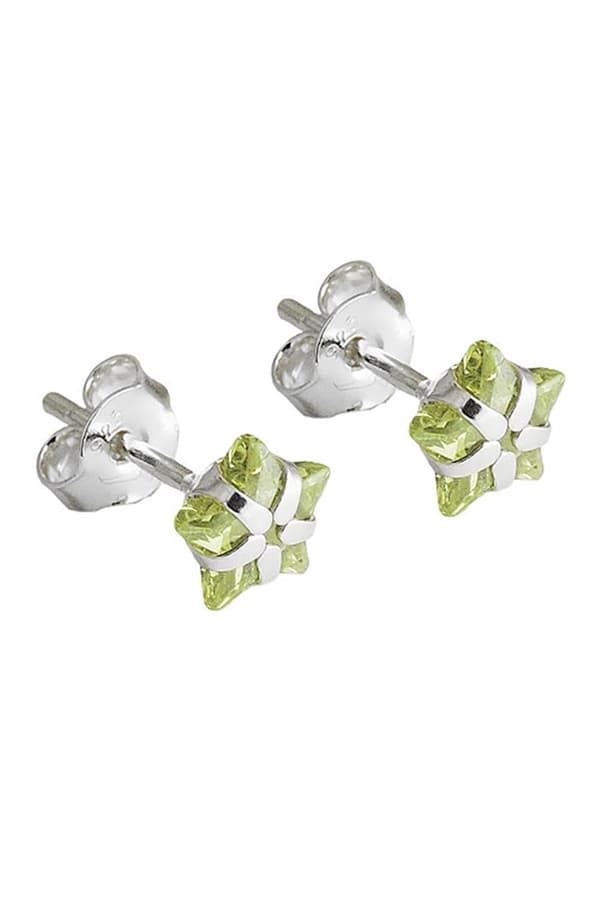 Earring Studs Zirconia Olive Silver 925 - GL93569