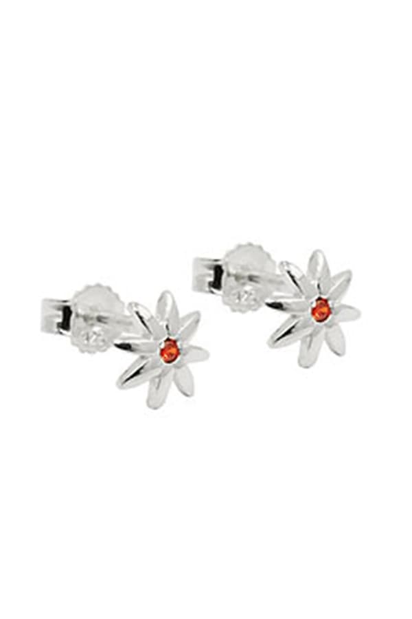 Stud Earring Zirconia Red Silver 925 - GL93721