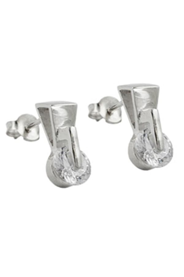 Earrings Round Zirconia Silver 925 - GL91419