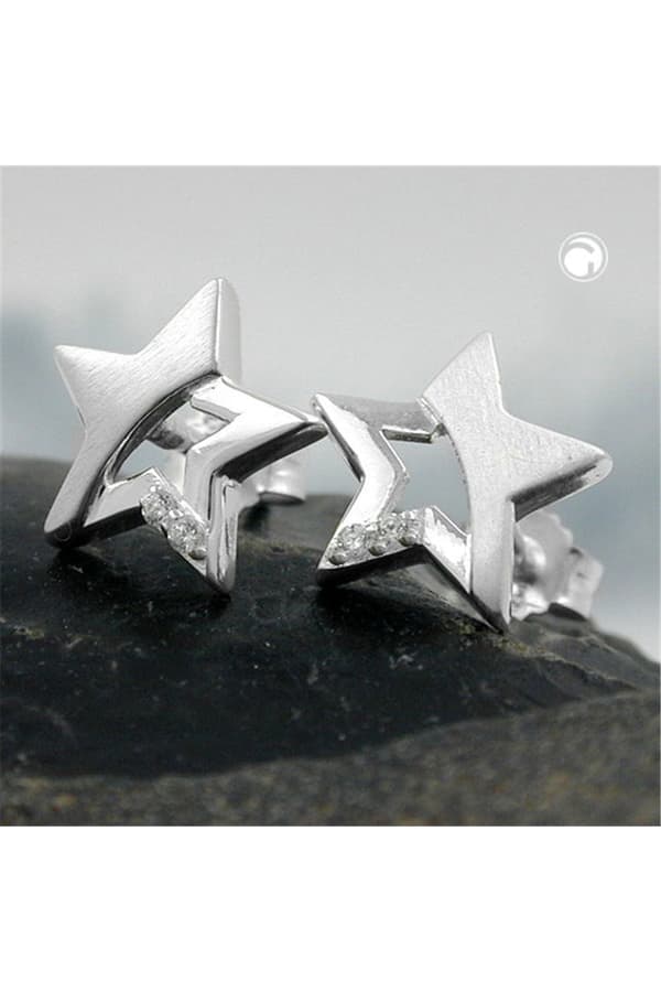 Stud Earrings Star Zirconia Silver 925 - GL91237
