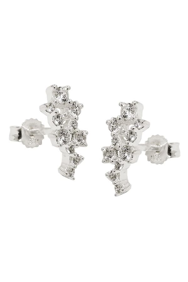 Stud Earring Flower Zirconia Silver 925 - GL93738