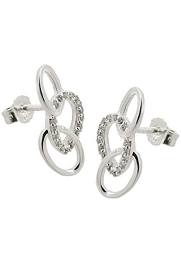 Stud Earrings With 3 Ellipses Silver 925 - GL93806