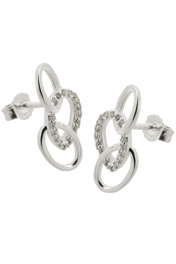 Stud Earrings With 3 Ellipses Silver 925 - GL93806