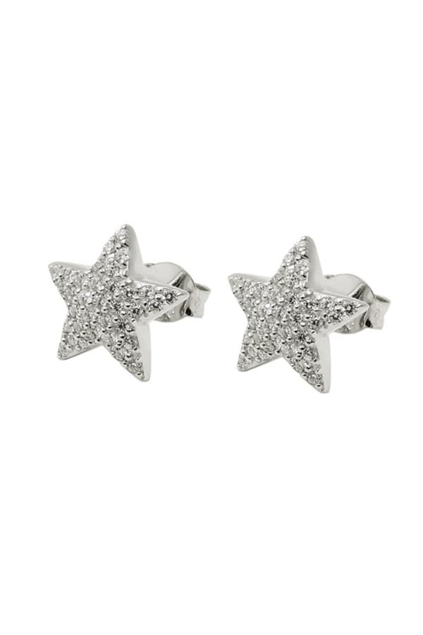 Earrings Studs Cz Star White Silver 925 - GL93861