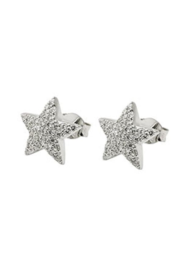 Earrings Studs Cz Star White Silver 925 - GL93861