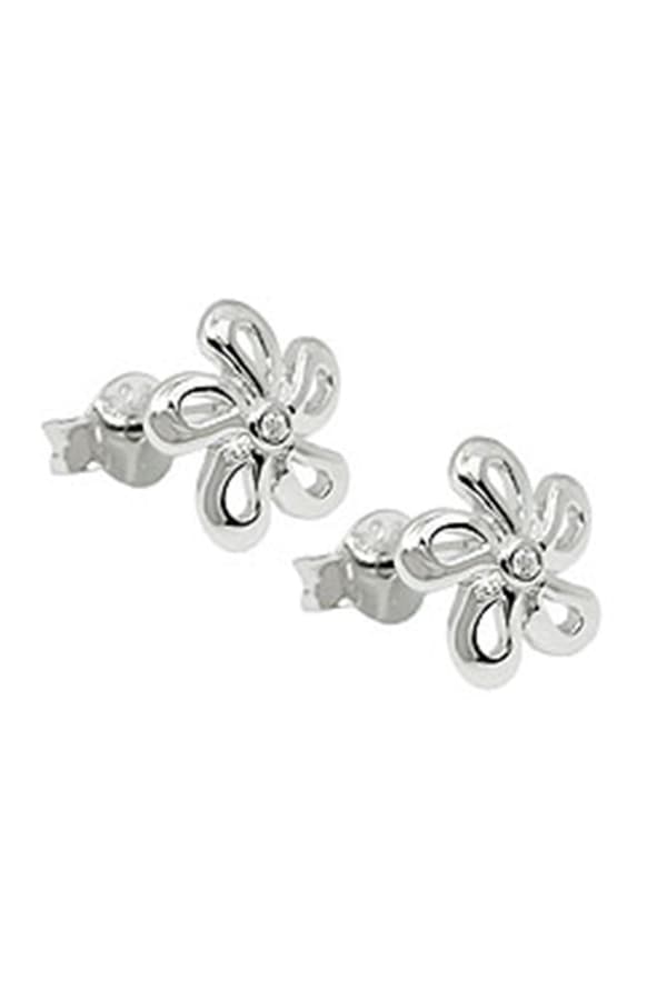 Stud Earring Flower Zirconia Silver 925 - GL93897