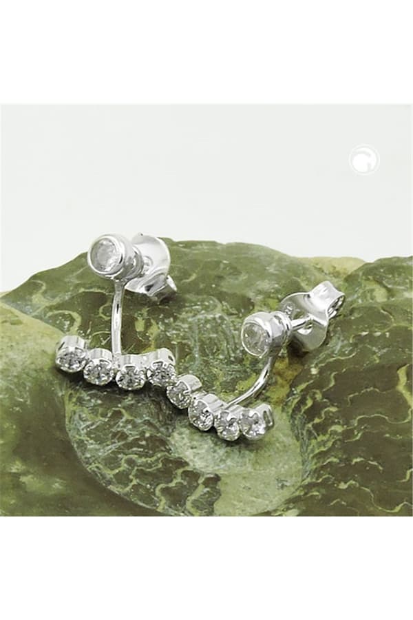 Studs Two-Piece Bow Zirconia Silver 925 - GL93942
