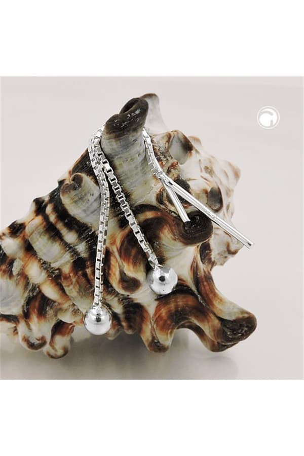 Earrings Chain With Ball Silver 925 - GL93532