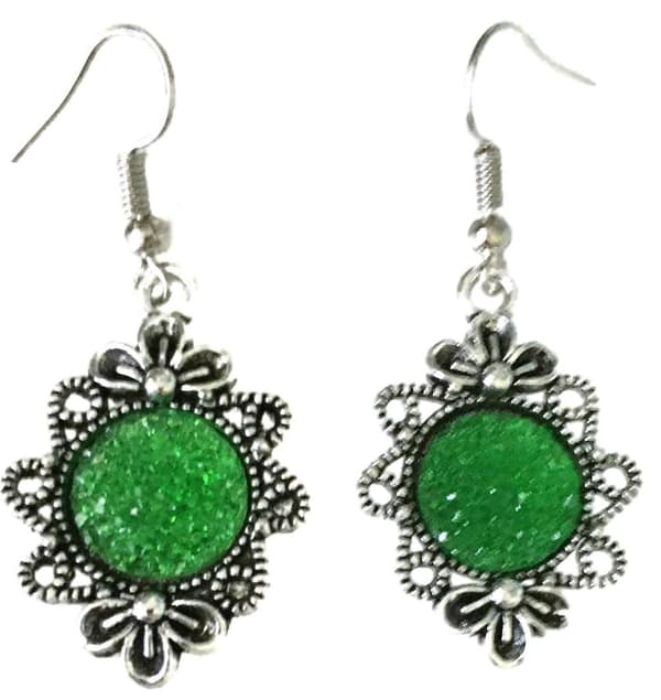 Earrings/Korvakorut - Glitter - Druzy - White - Vintage