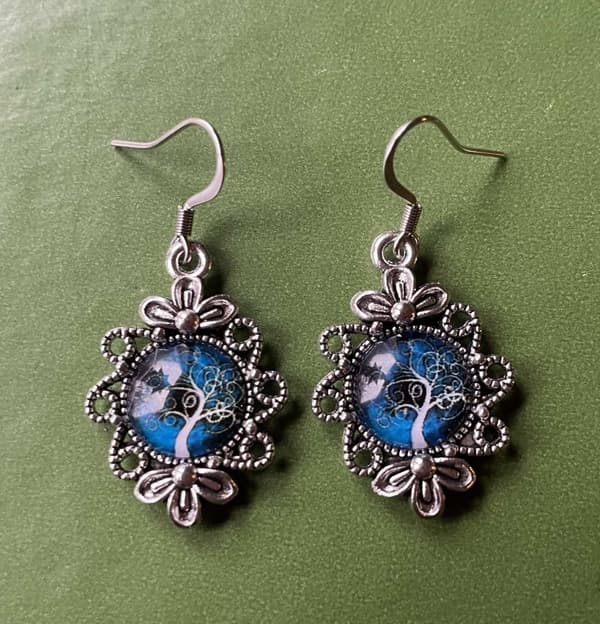Earrings - Tree of Life - Blue