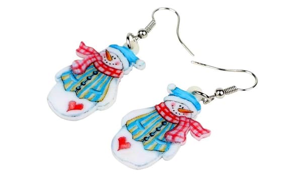 Earrings - Snowman - Acrylic