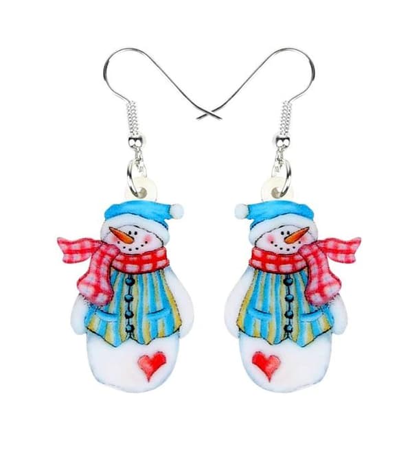 Earrings - Snowman - Acrylic