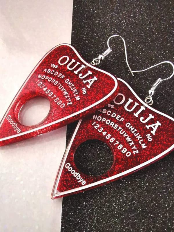Örhängen OUIJA Spådom Röd Ande Övernaturligt Pagan Wicca