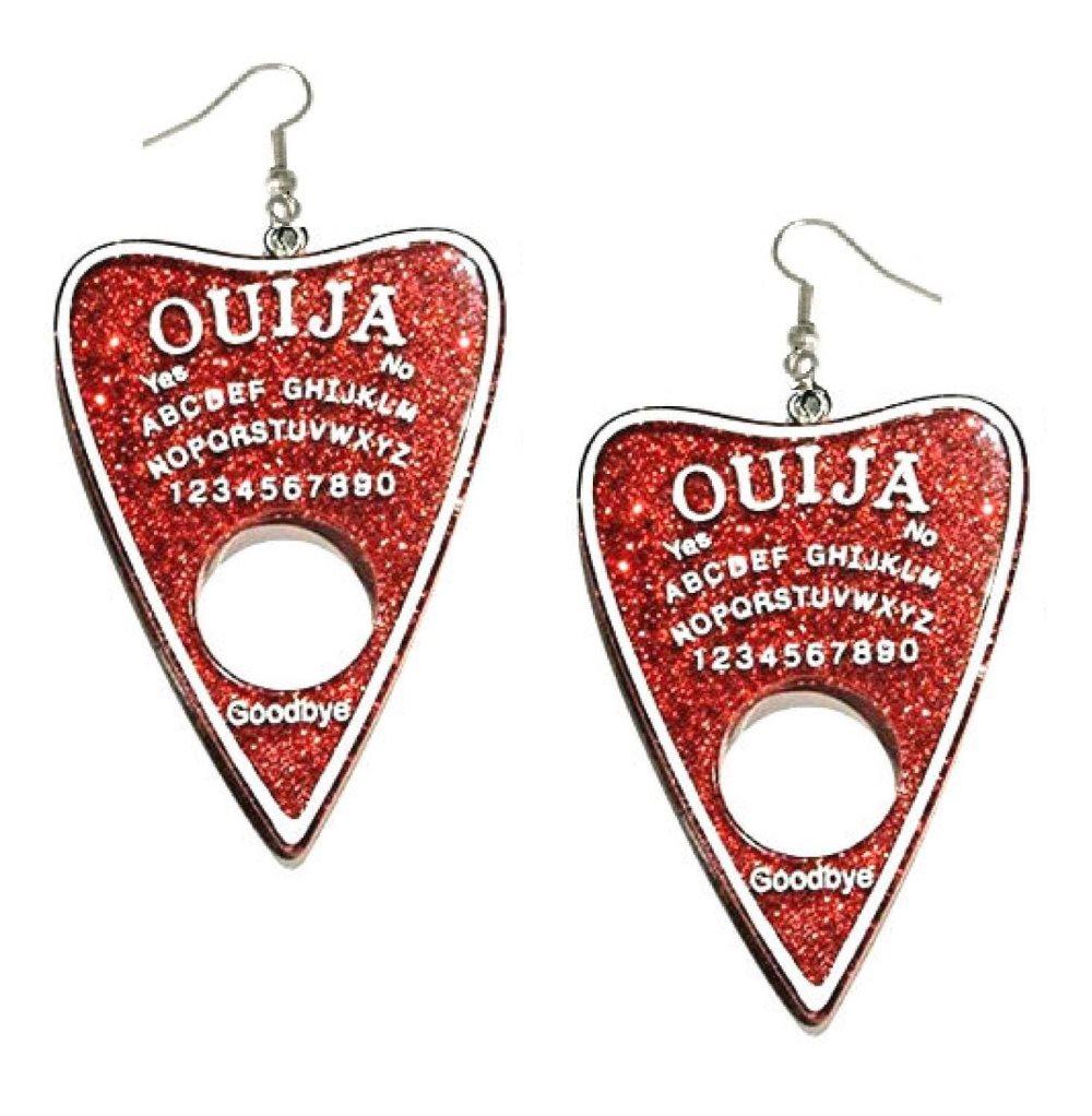 Örhängen OUIJA Spådom Röd/glitter Ande Övernaturligt Pagan Wicca