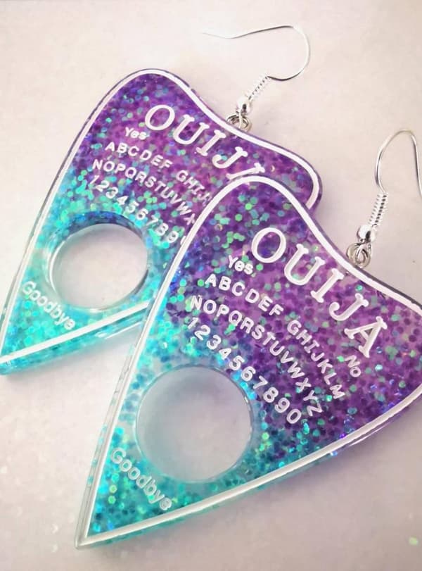 Örhängen OUIJA Spådom Glitter Ande Övernaturligt Pagan Wicca