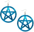Pikkukuva 1 / 2: Earrings - Pentagram - Acrylic - Blue/Marble - Oversize