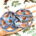 Pikkukuva 2 / 2: Earrings - Pentagram - Acrylic - Black/Purple - Oversize