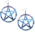 Pikkukuva 1 / 2: Earrings - Pentagram - Acrylic - Black/Purple - Oversize