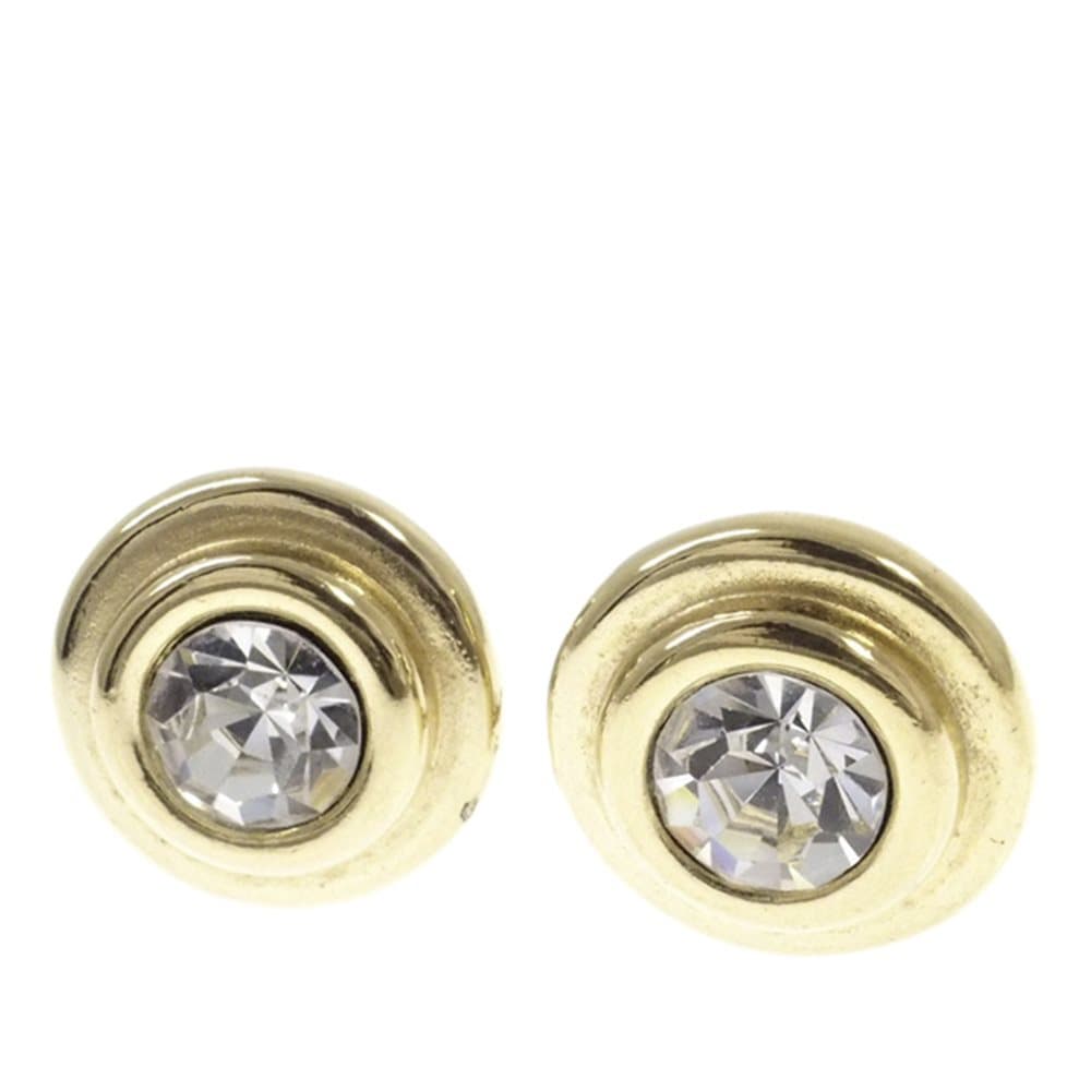 Givenchy Gold Rhinestone Earrings Gold