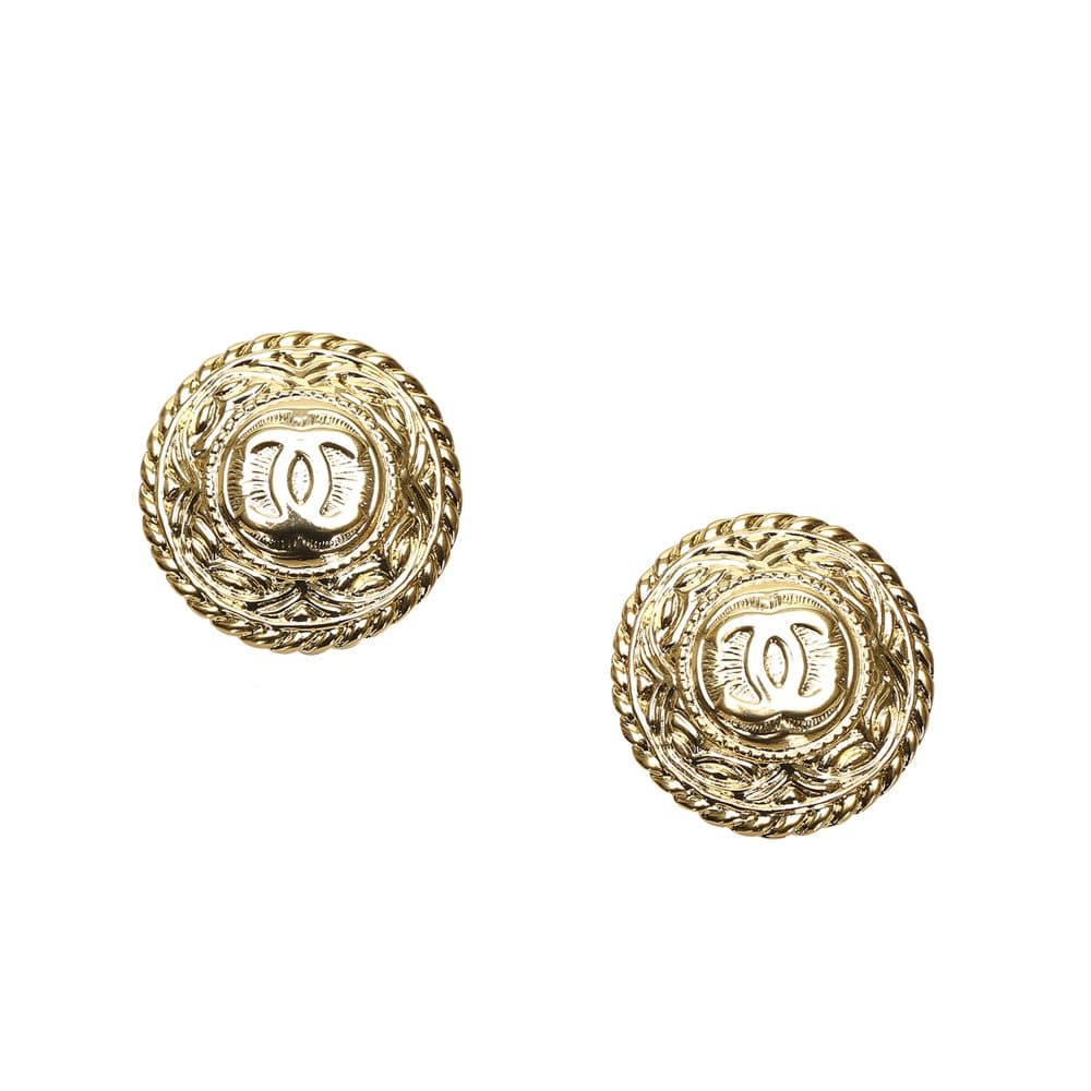 Chanel CC Clip-on Earrings Gold