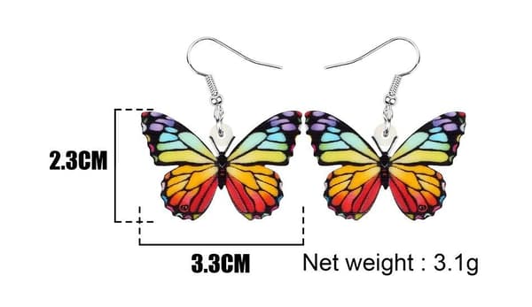 Örhängen Fjäril Regnbågsfärger Butterfly Oversize Rainbow