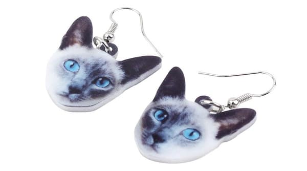 Earrings - Cat - Siamese - Acrylic