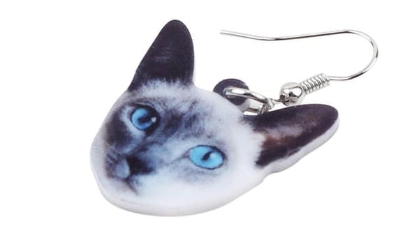 Earrings - Cat - Siamese - Acrylic