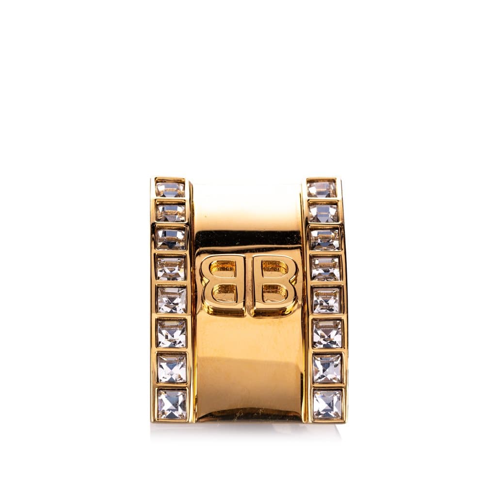 Balenciaga Logo Clip Ear Cuff Gold