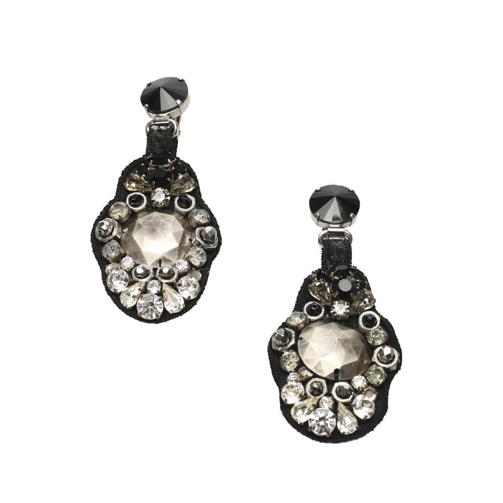 Prada Crystal Drop Earrings Black