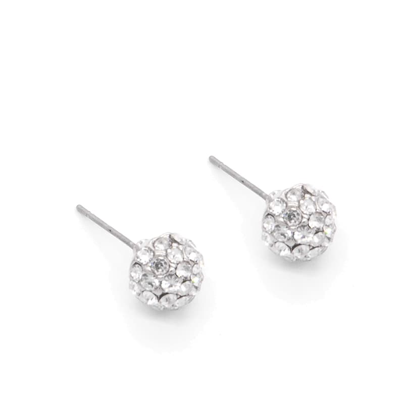 Sølvbelagte øreringer Diamond krystallkuler 1 par