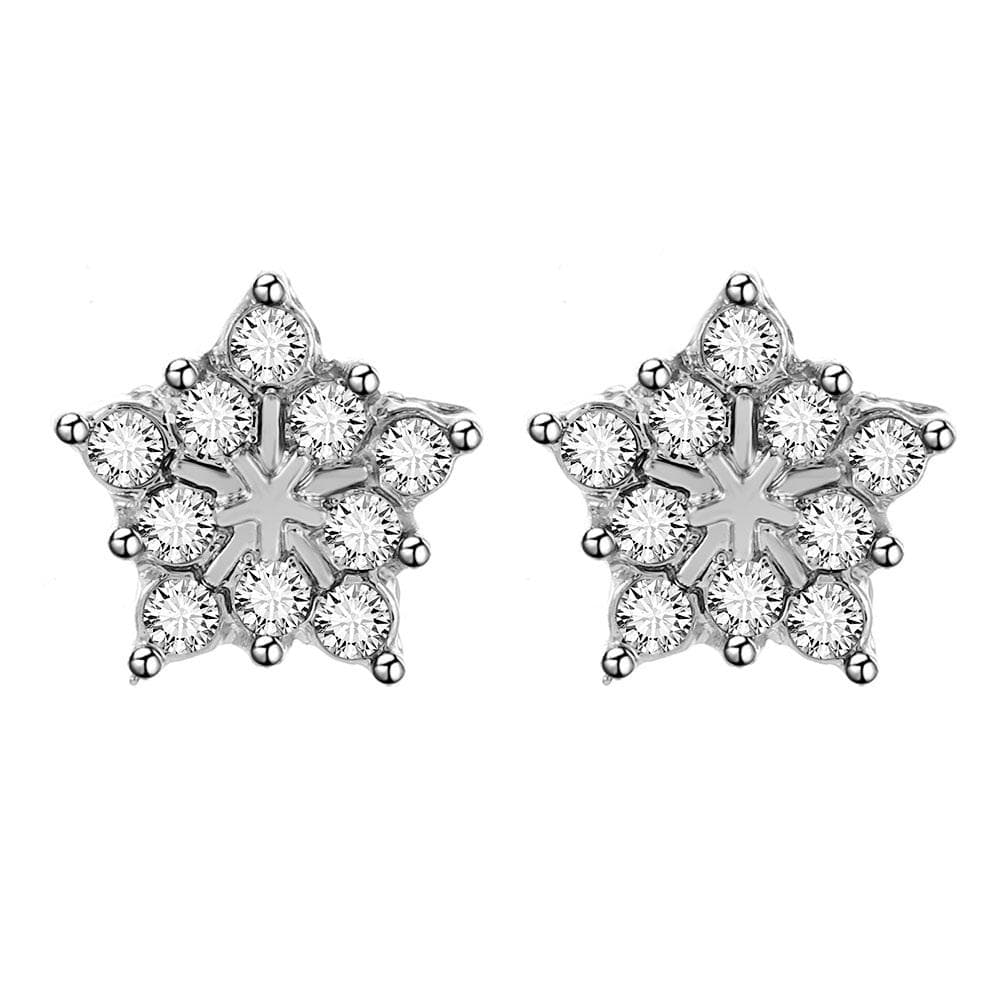 Silver Örhängen till Jul/Christmas - Stjärna/Snöflinga med CZ