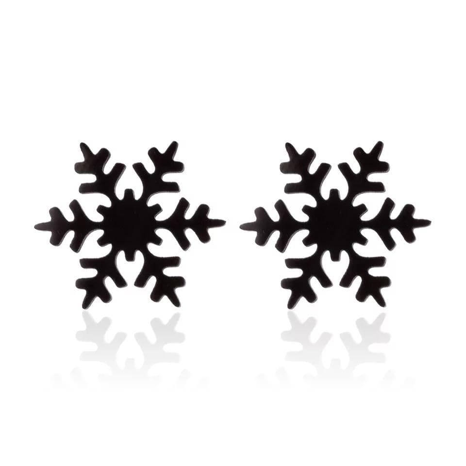 Svarta Örhängen till Jul / Christmas - Snöflinga