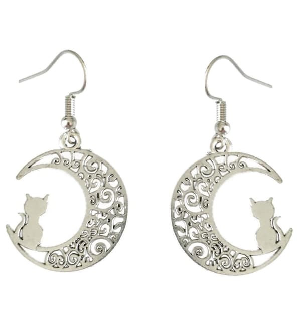 Earrings/Korvakorut - Crescent Moon with pattern