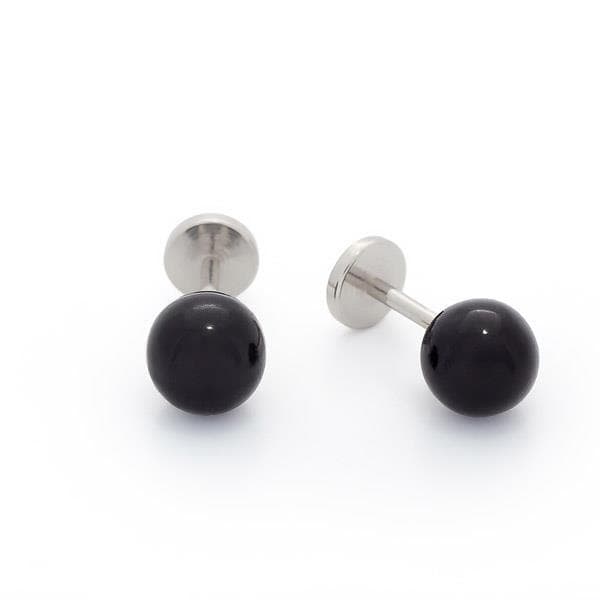 Örhängen med platt baksida, både allergivänliga och bekväma: TIANA BLACK 6