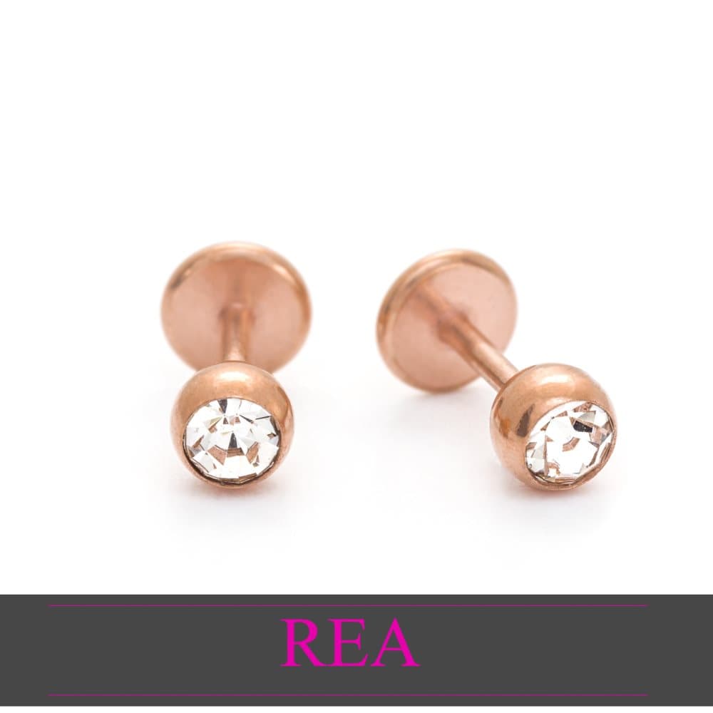 REA! Örhängen med platt baksida, allergivänliga och bekväma: SPARKLING BELLE IN ROSE 4