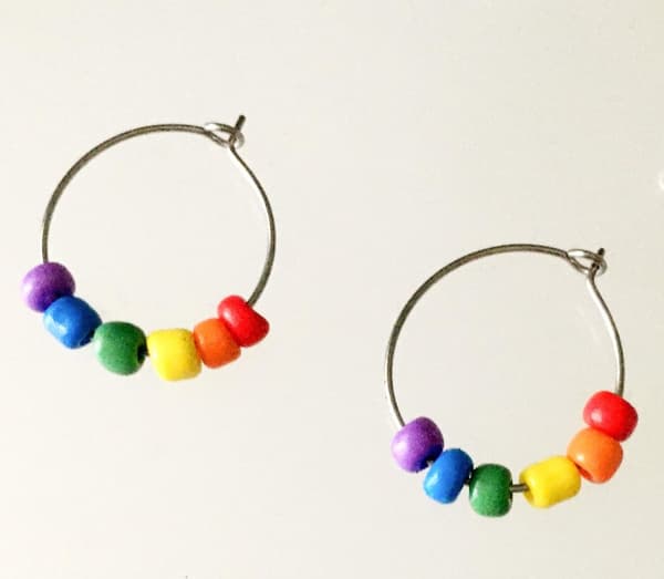 Earrings - Creoles - Bead - LGBT - Rainbow