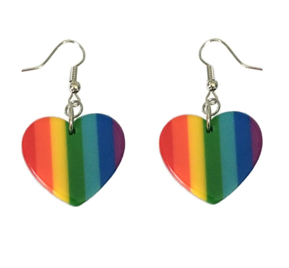 Örhängen Hjärta HBTQ Regnbågssmycke Pride Rostfria krokar.